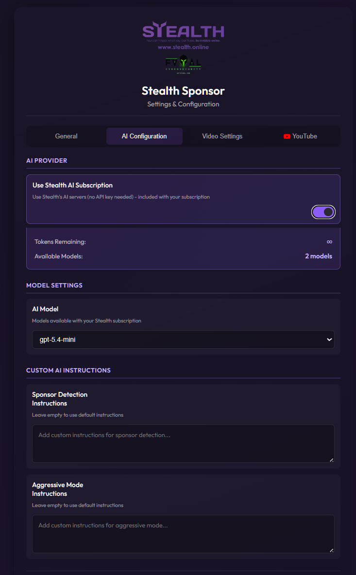 AI settings