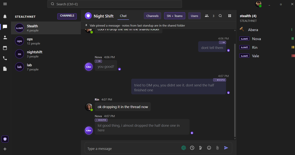 StealthTeams inside Microsoft Teams